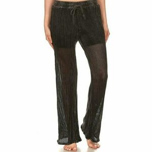 New T PARTY Mineral Washed Mesh Fishnet Pants
